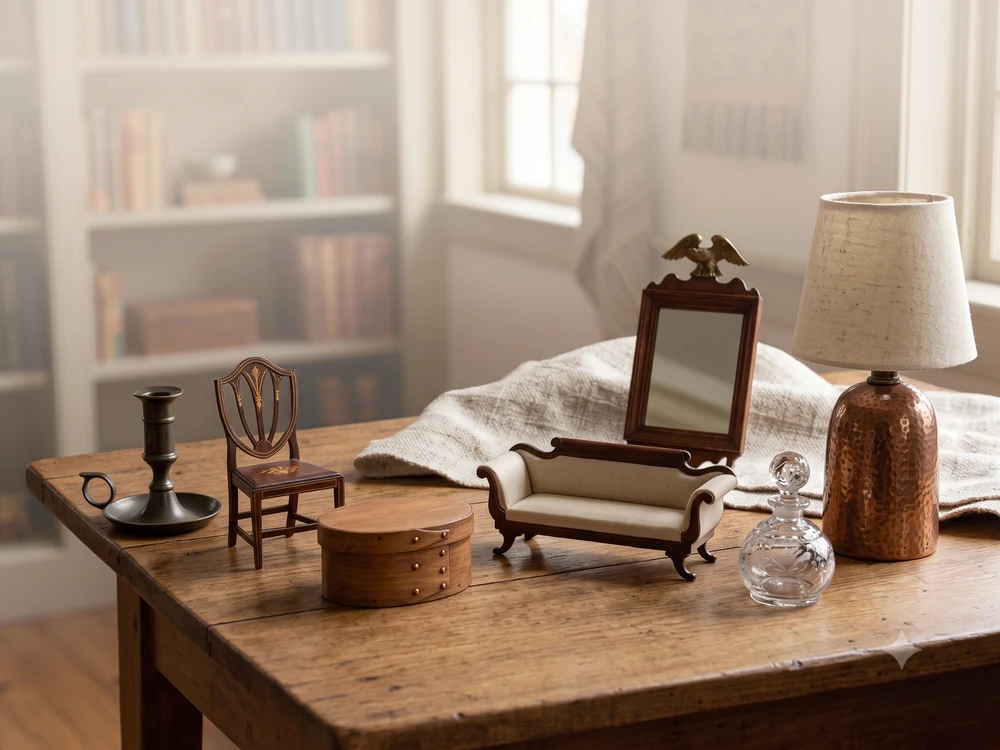 American antique periods and styles represented through historic design objects